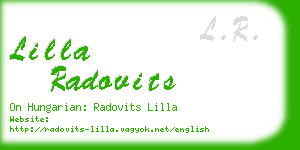 lilla radovits business card